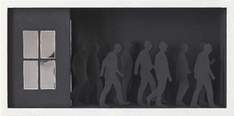 Art Alarm – Oliver Wetterauer, Der Letzte macht das Licht aus, 2023, Öl/Holz, 15 x 30 x 5 cm
