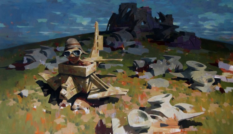 Art Alarm – Vitaly Medvedovsky, Slope, 2023, Öl auf Leinwand, 100 x 170