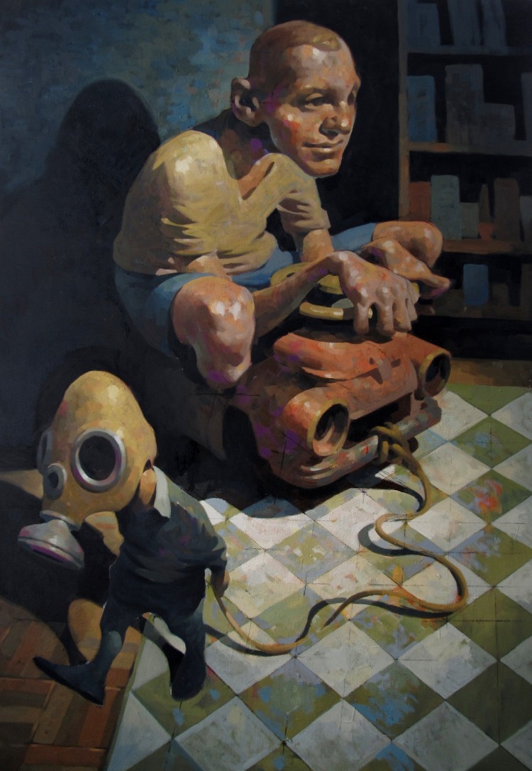 Art Alarm – Vitaly Medvedovsky, Chess, 2023, Öl auf Leinwand, 170 x 120
