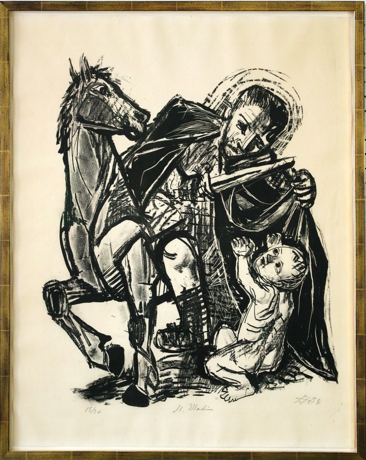 Art Alarm – Otto Dix (1881–1969), St. Martin, 1954, Lithografie signiert, datiert, 69 x 75 cm