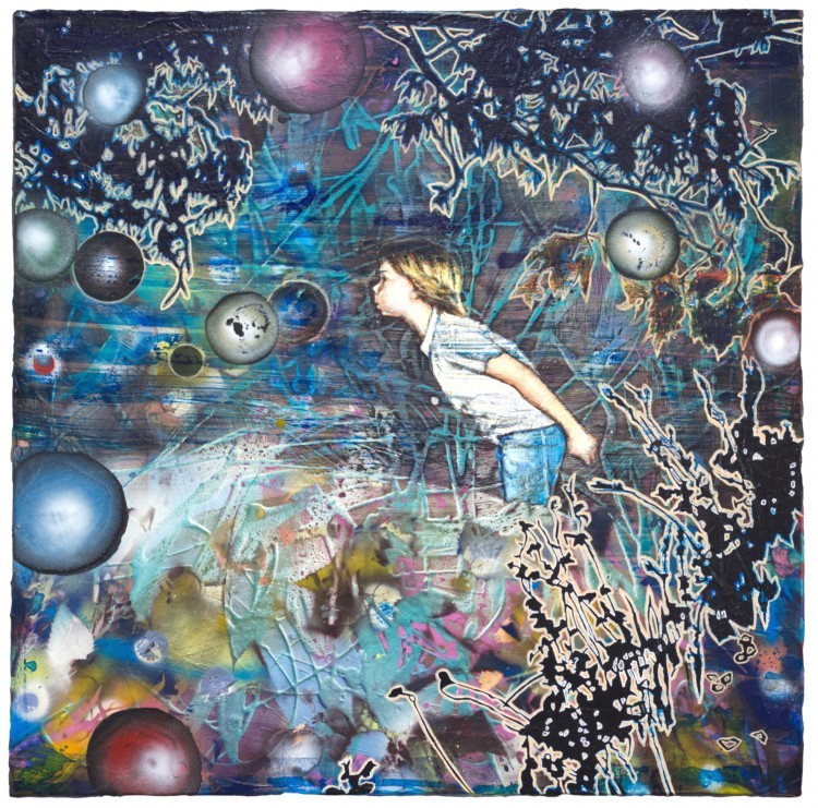 Art Alarm – Andrea Damp: Der Sterndeuter, 2021, Öl, Acryl auf Leinwand, 77 × 77 cm