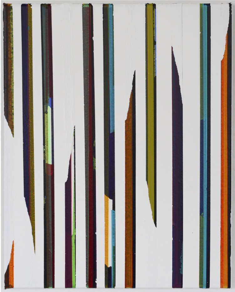 Art Alarm – Ruri Matsumoto, line broken hidden color white, 2021, Acryl und Mischtechnik / Lw, 60 × 50 cm