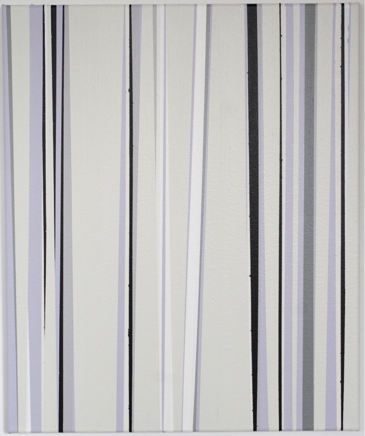 Art Alarm – Ruri Matsumoto, Line mono gray, 2022, Acryl und Mischtechnik / Lw, 60 × 50 cm