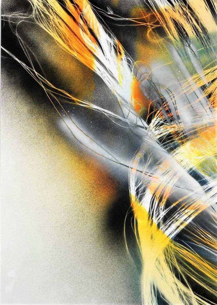 Art Alarm – Franziska Wolff: o.T., 2022, Sprühfarbe auf Papier, 61 x 43 cm