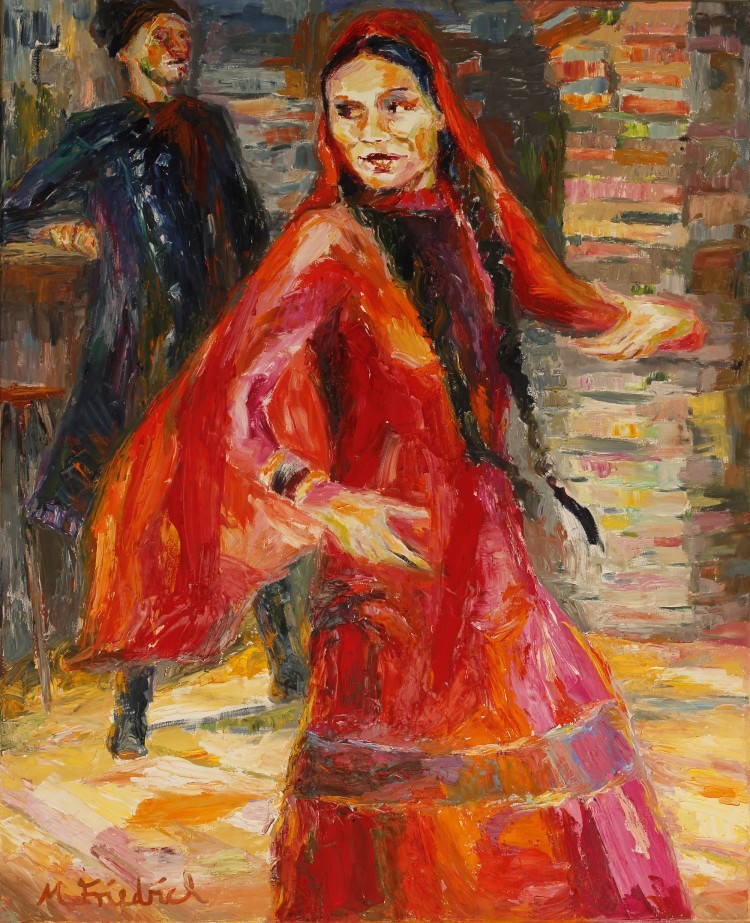 Art Alarm – Mandy Friedrich, Tänzerin in Georgien, 2020, Öl auf Leinwand, 150 × 120 cm
