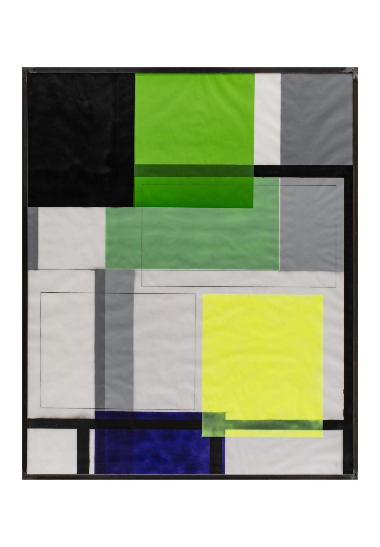 Art Alarm – Camill Leberer, O.T., 2020, unterschiedliche Transparentpapiere, Graphit, Lack, 170 x 140cm